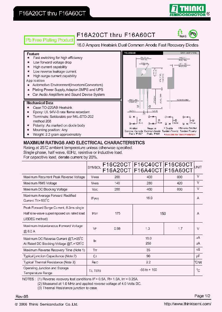 F16A60CT_8028370.PDF Datasheet