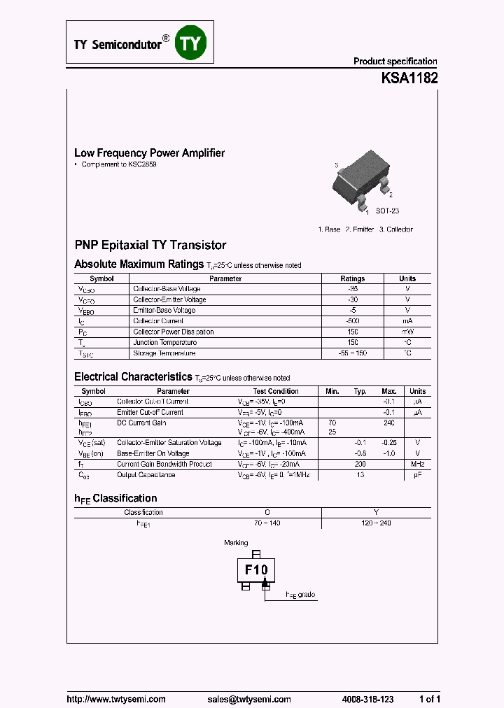 KSA1182Y_8031533.PDF Datasheet