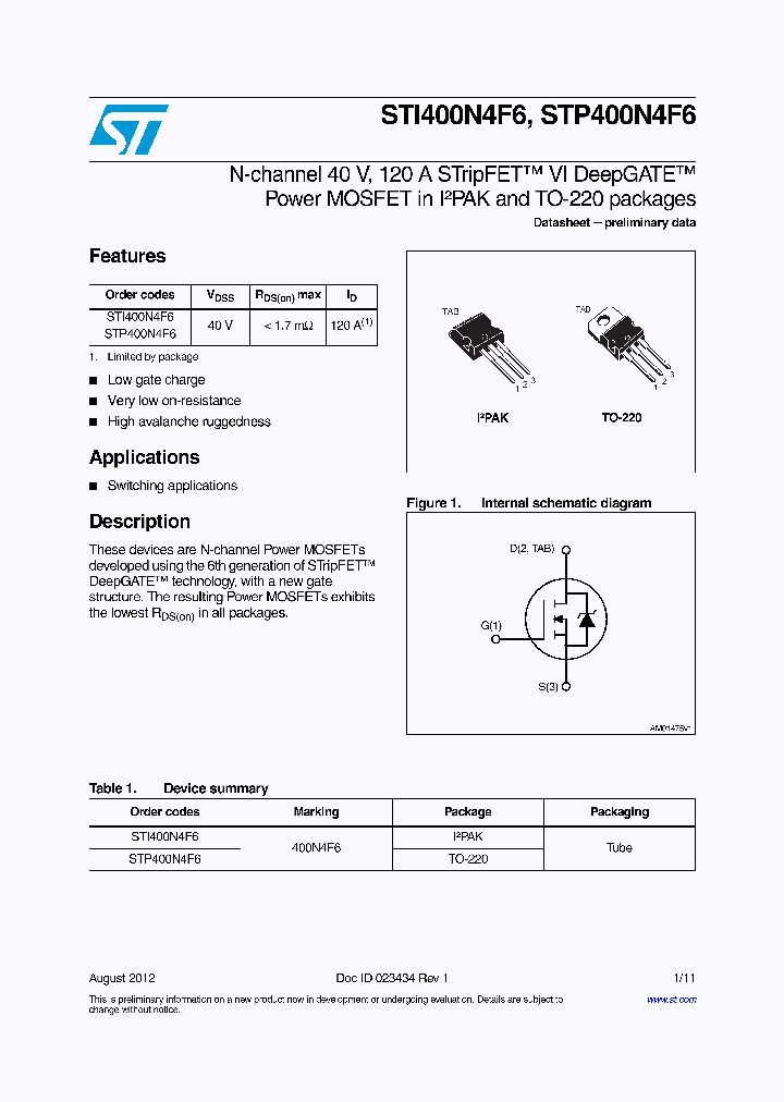 STI400N4F6_8045808.PDF Datasheet