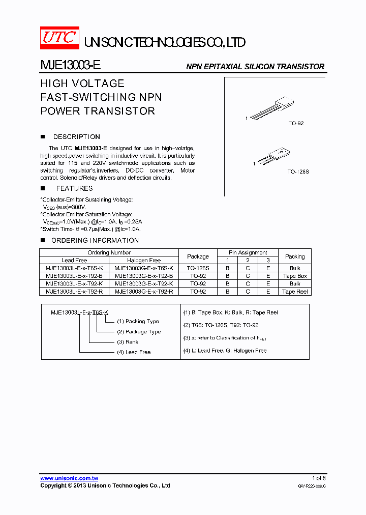 MJE13003-E_8046618.PDF Datasheet