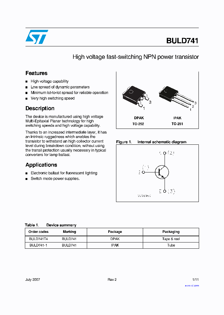 BULD741T4_8046744.PDF Datasheet