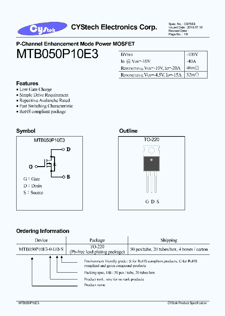 MTB050P10E3_8056099.PDF Datasheet