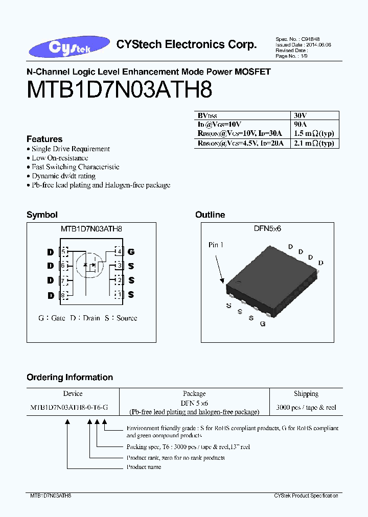 MTB1D7N03ATH8-0-T6-G_8062176.PDF Datasheet