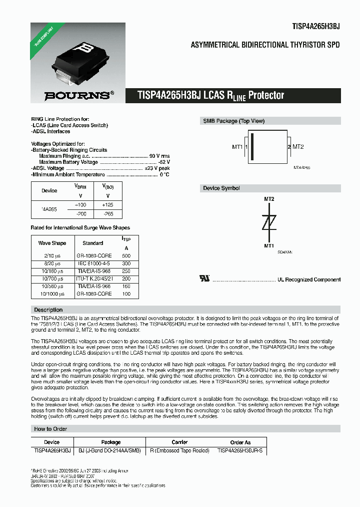 TISP4A265H3BJ_8081685.PDF Datasheet