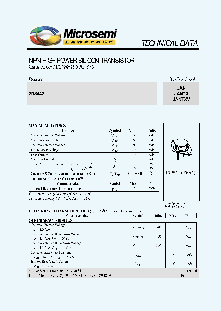 JAN2N3442_8082624.PDF Datasheet
