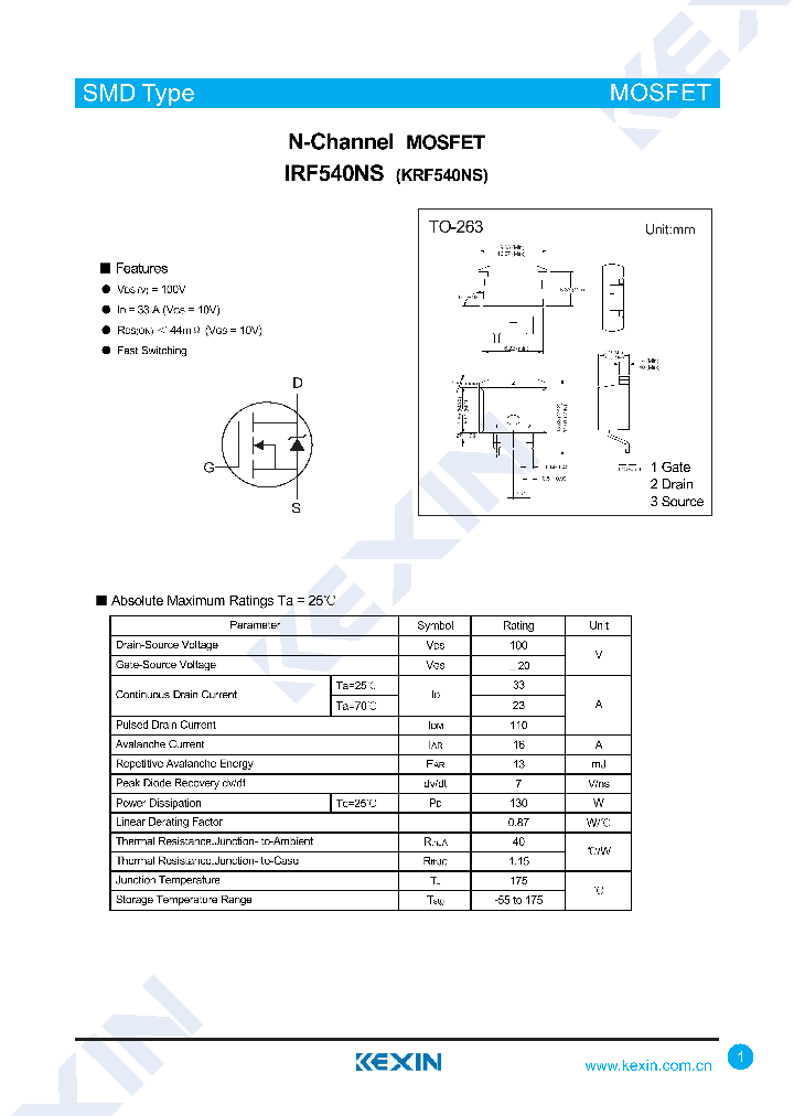 IRF540NS_8090692.PDF Datasheet