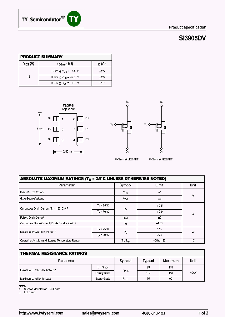 SI3905DV_8091452.PDF Datasheet