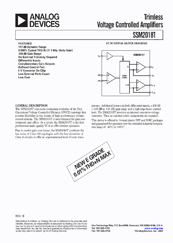 SSM2018S_8097910.PDF Datasheet