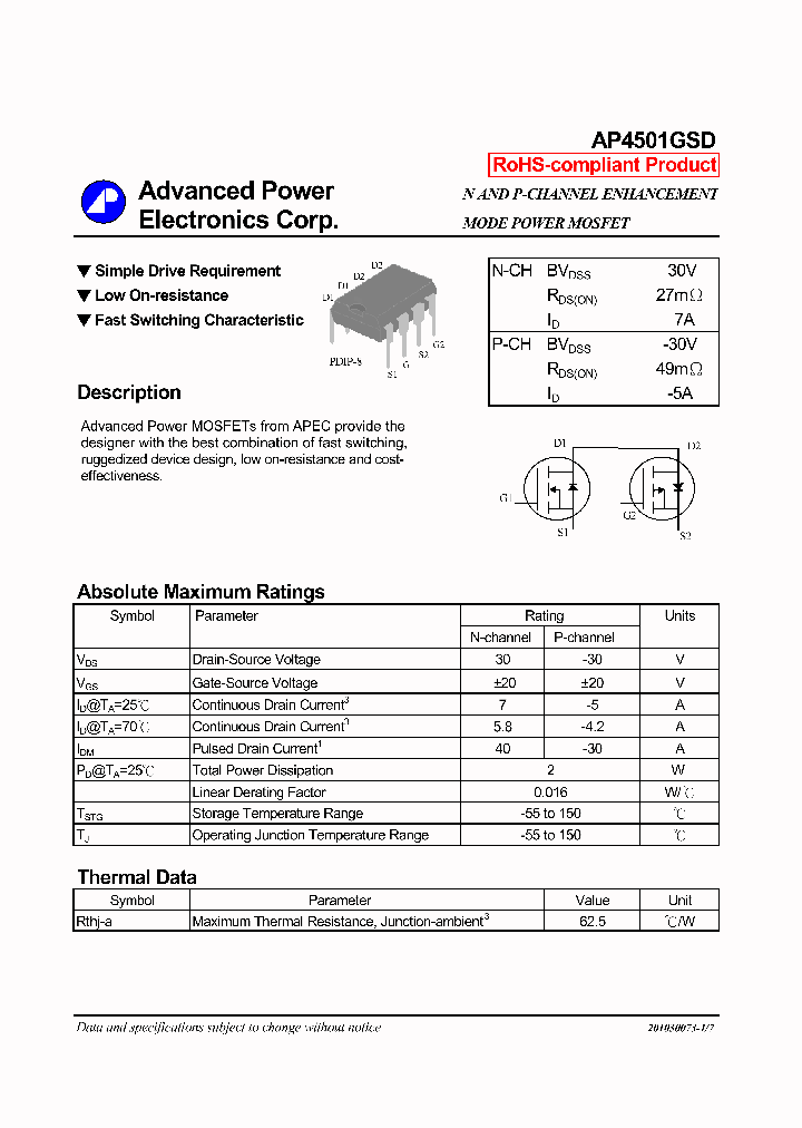 AP4501GSD-14_8101375.PDF Datasheet