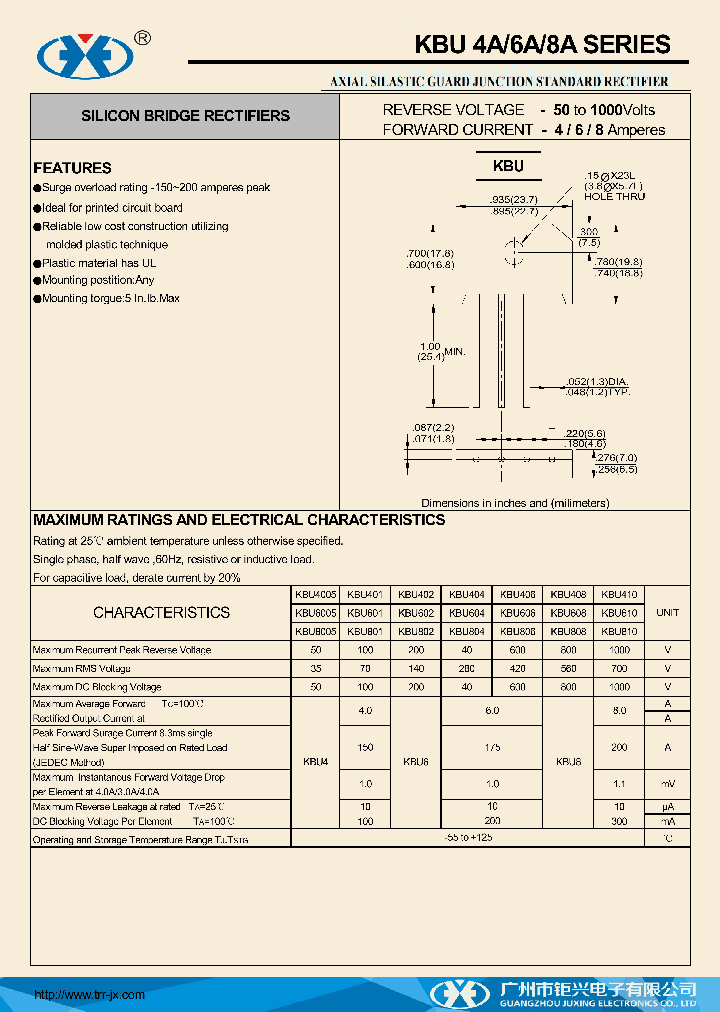 KBU410_8106630.PDF Datasheet