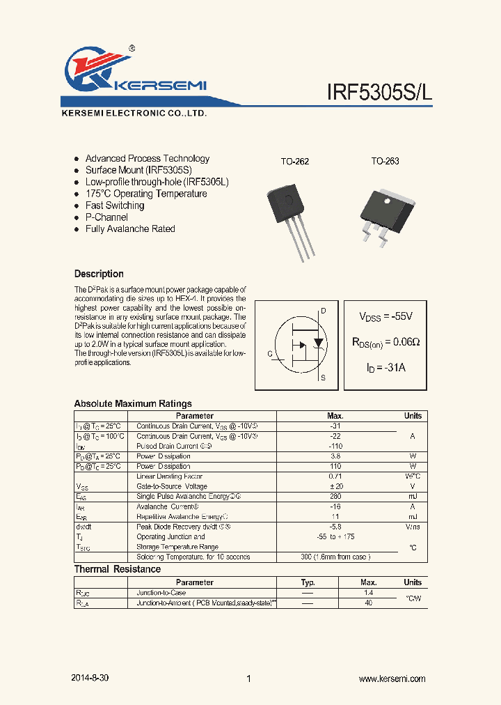 IRF5305S_8132214.PDF Datasheet