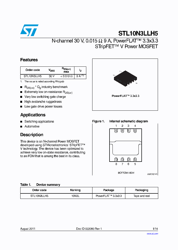 STL10N3LLH5_8142452.PDF Datasheet