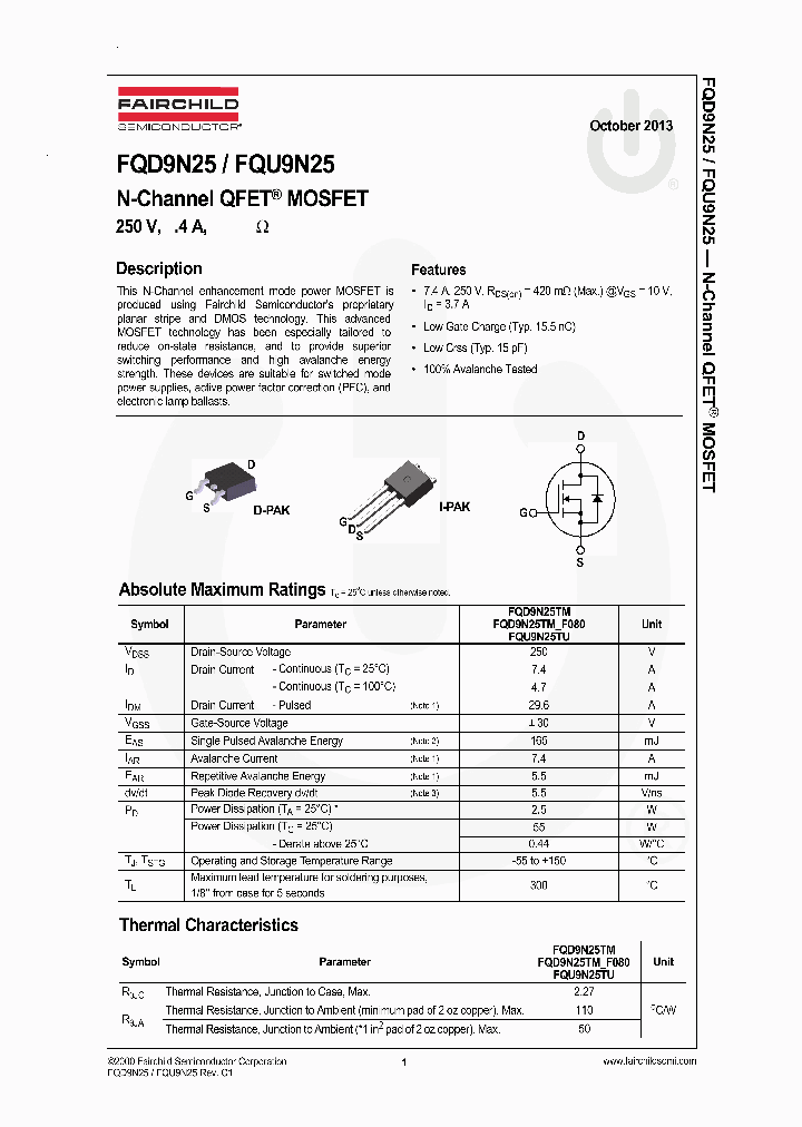 FQU9N25TU_8144332.PDF Datasheet