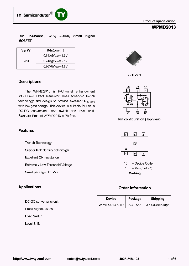 WPMD2013-6TR_8149687.PDF Datasheet