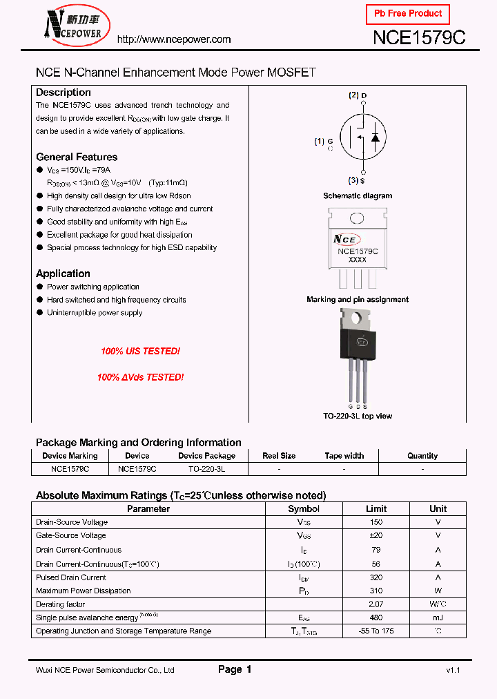 NCE1579C_8149757.PDF Datasheet