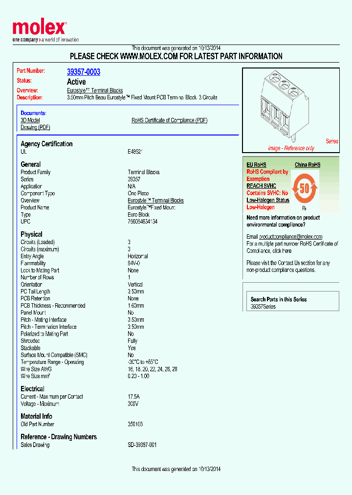 39357-0003_8163352.PDF Datasheet