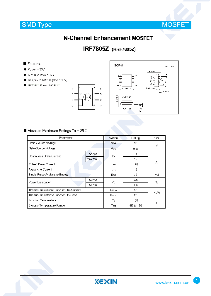 IRF7805Z_8165264.PDF Datasheet