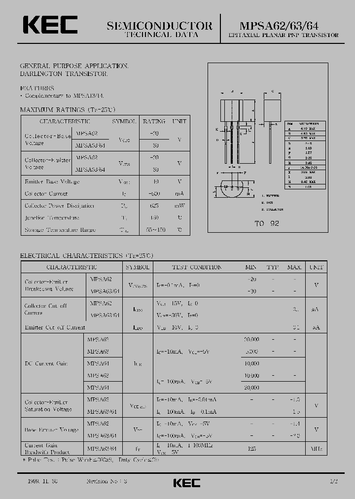 MPSA62_8167127.PDF Datasheet