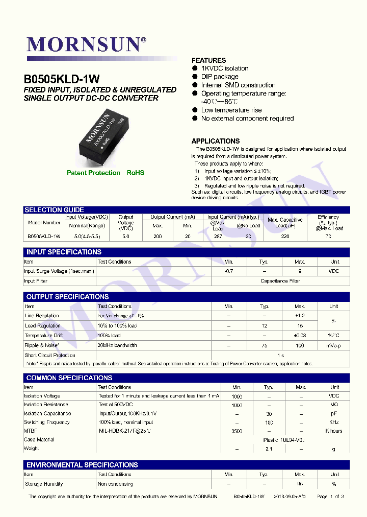 B0505KLD-1W_8185829.PDF Datasheet