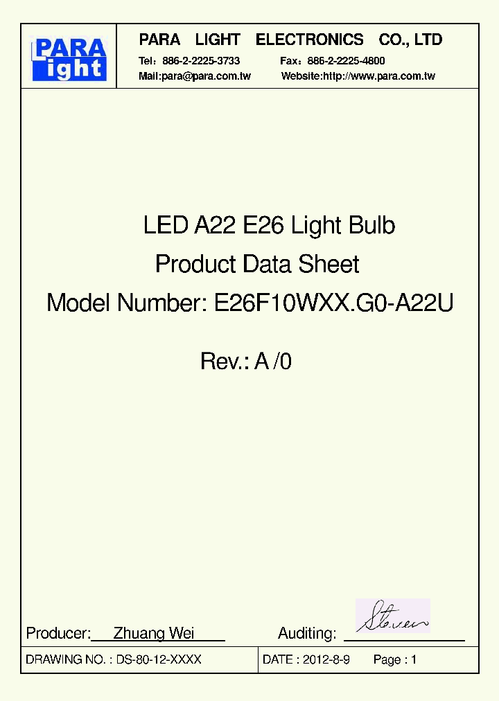 E26F10WXXG0-A22U_8191174.PDF Datasheet