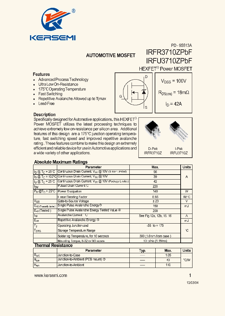 IRFR3710ZPBF_8193041.PDF Datasheet