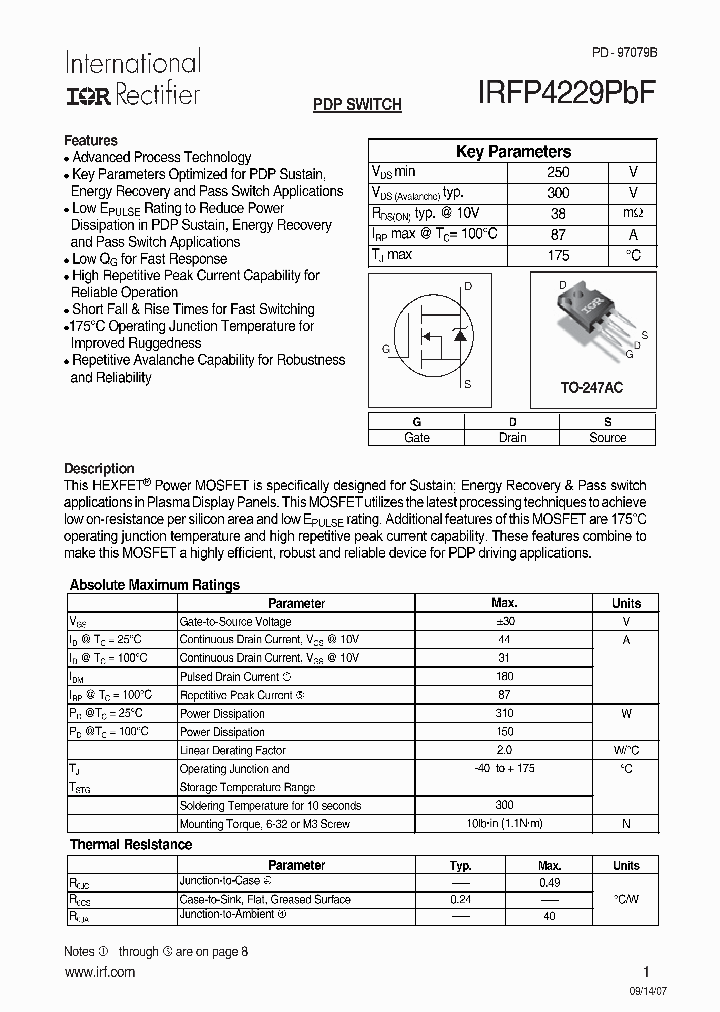 IRFP4229PBF_8206966.PDF Datasheet