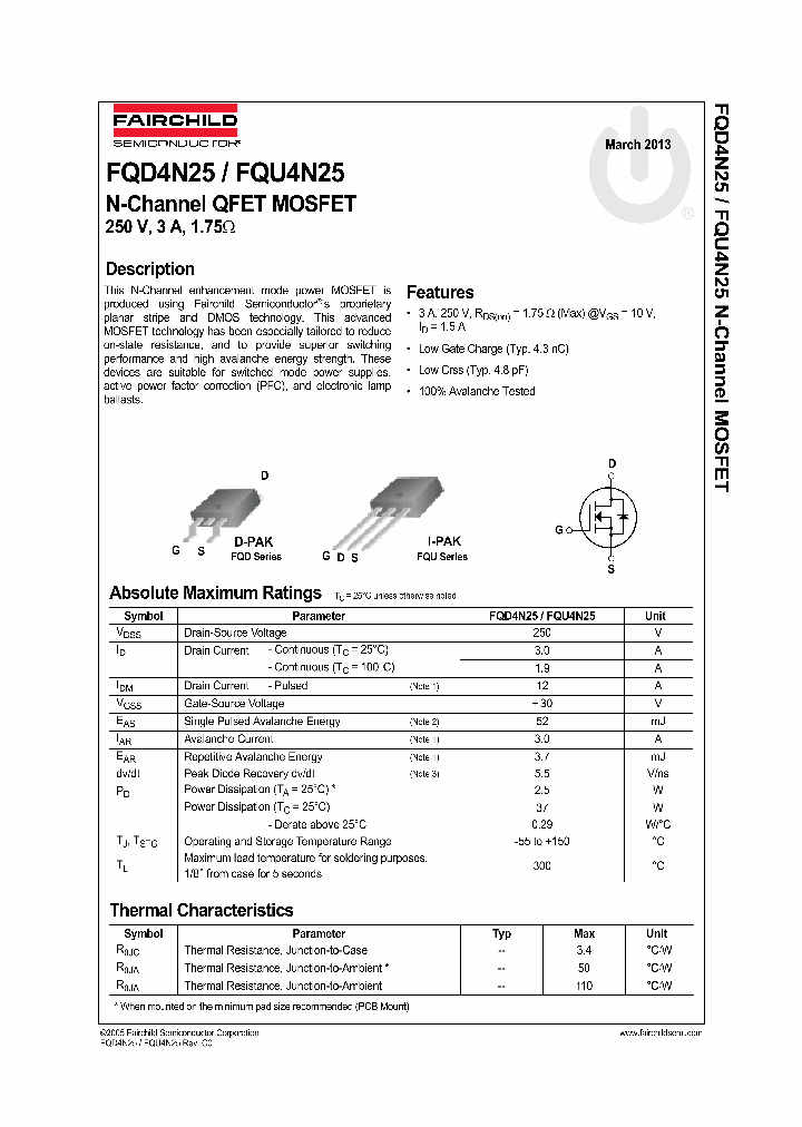 FQD4N25TM_8207980.PDF Datasheet