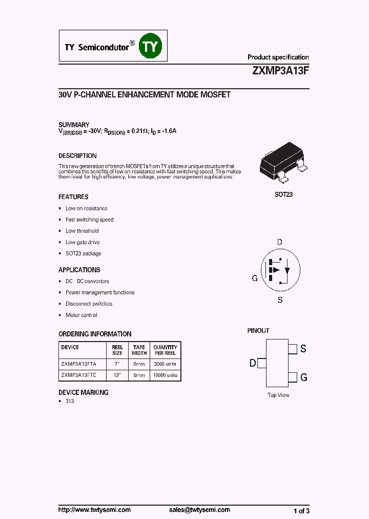 ZXMP3A13FTA_8214643.PDF Datasheet