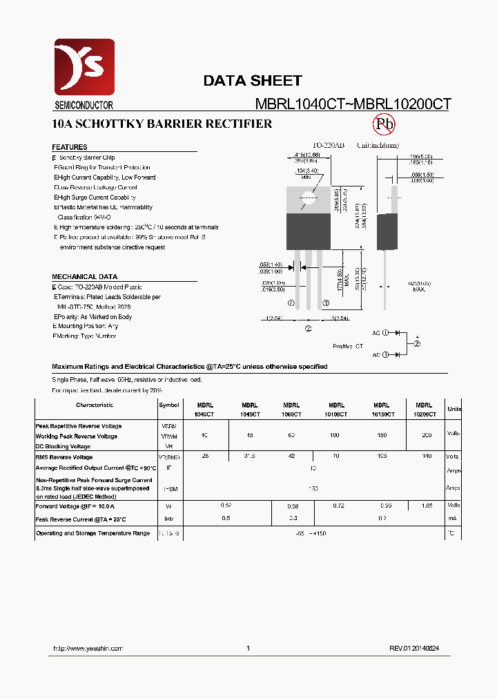 MBRL1040CT_8215798.PDF Datasheet