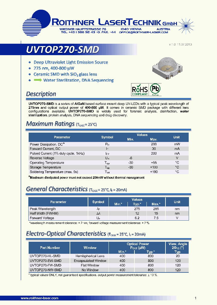 UVTOP270-SMD_8217055.PDF Datasheet