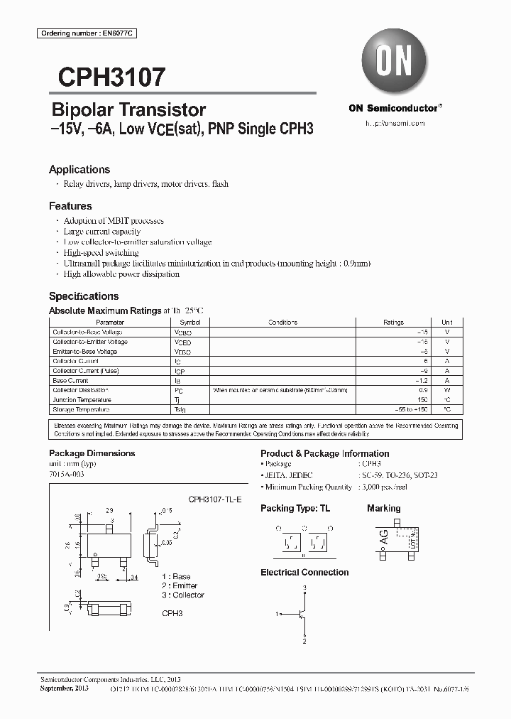 CPH3107-TL-E_8224497.PDF Datasheet