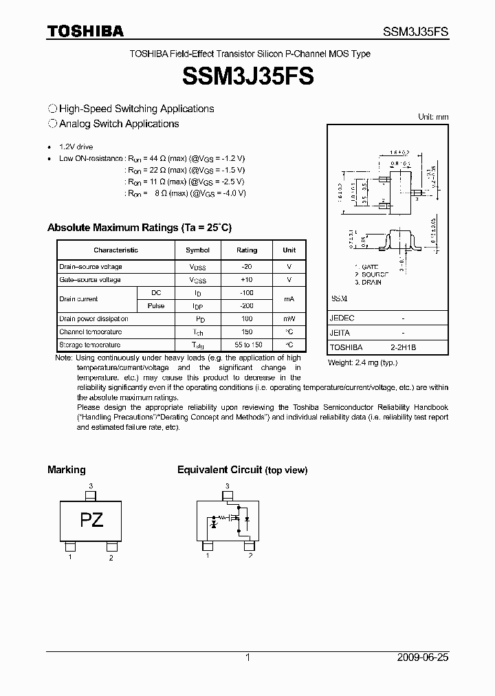 SSM3J35FS_7842358.PDF Datasheet