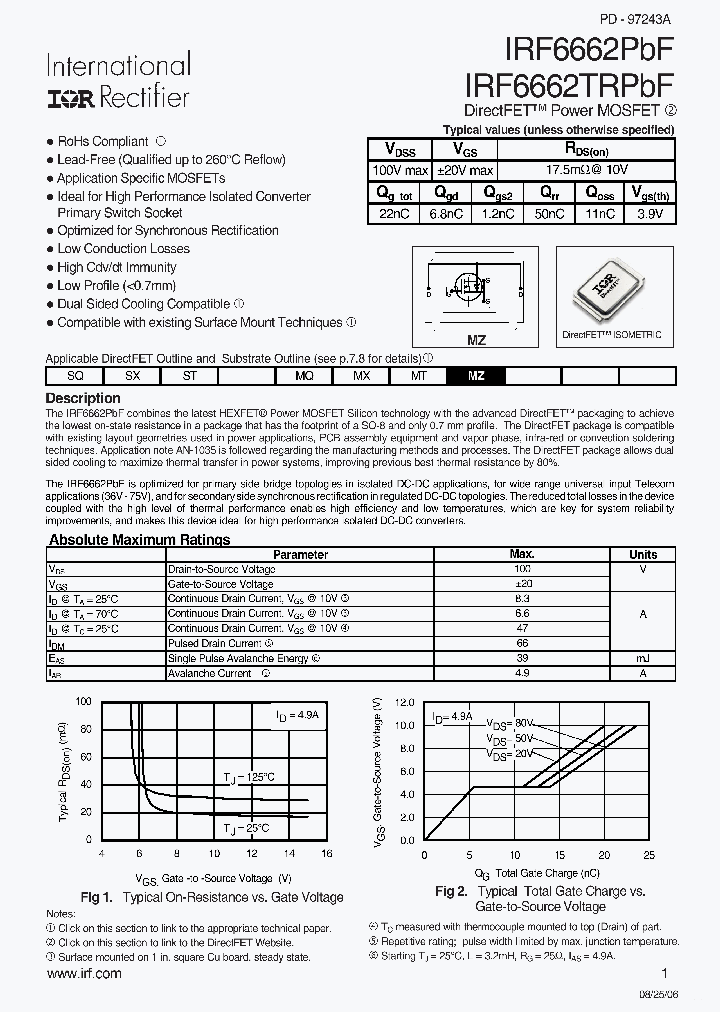 IRF6662PBF_7840115.PDF Datasheet