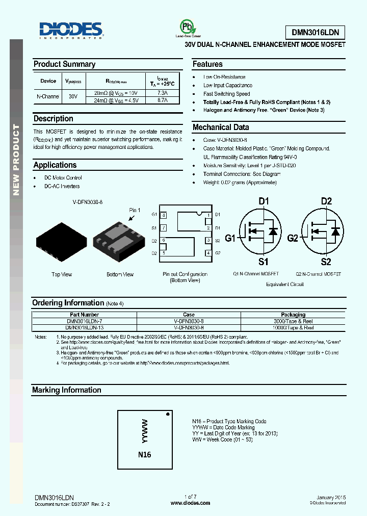 DMN3016LDN_8233935.PDF Datasheet