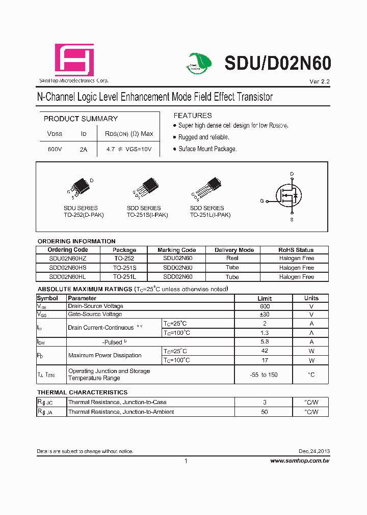 SDUD02N60_8234765.PDF Datasheet