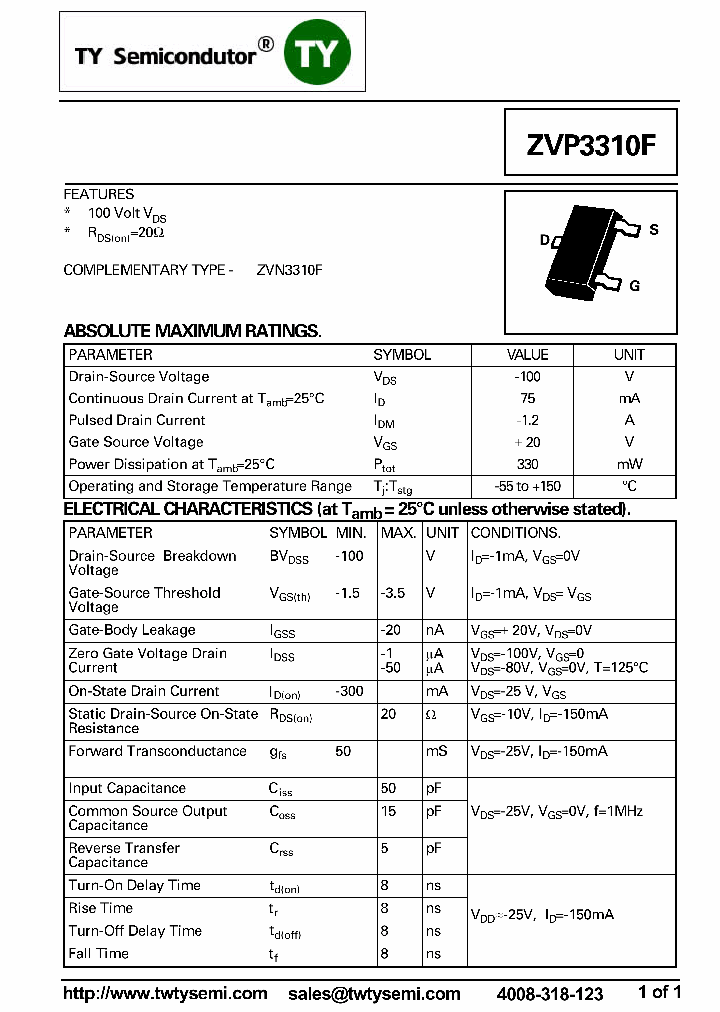 ZVP3310FTA_8239507.PDF Datasheet