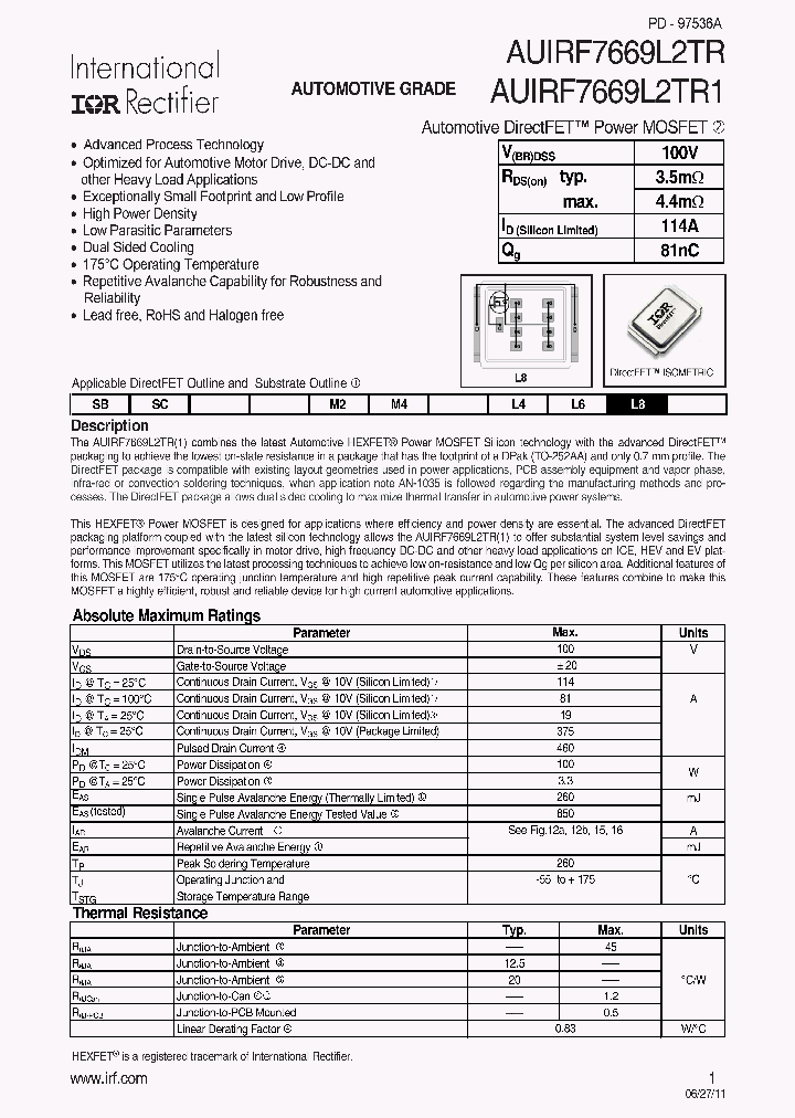 AUIRF7669L2TR-11_8240353.PDF Datasheet