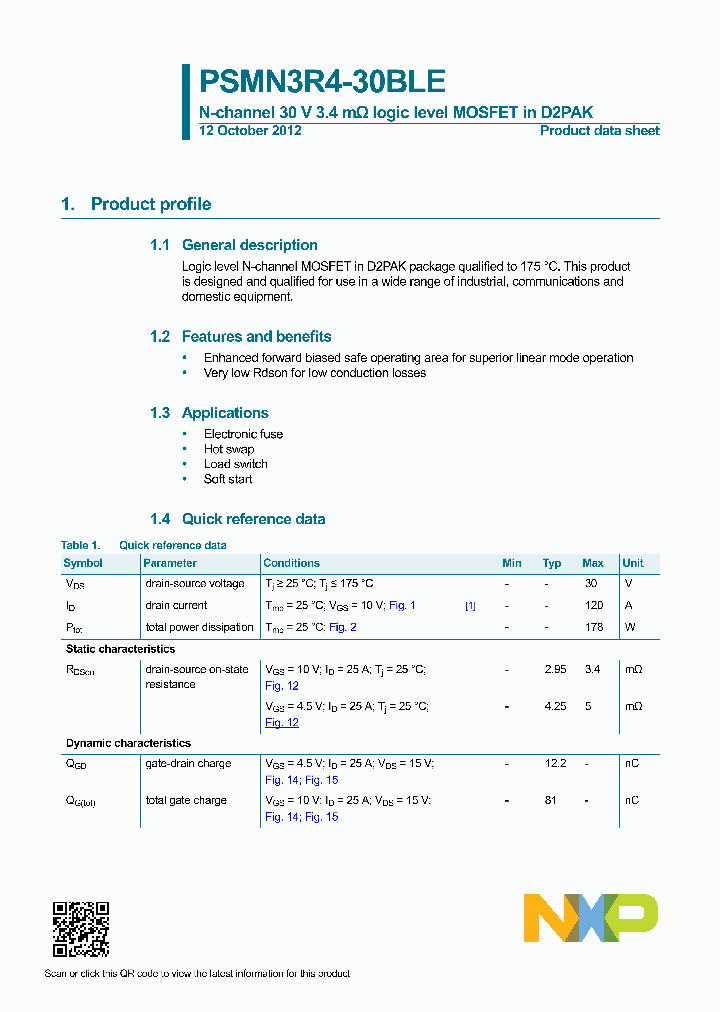 PSMN3R4-30BLE-15_8249717.PDF Datasheet