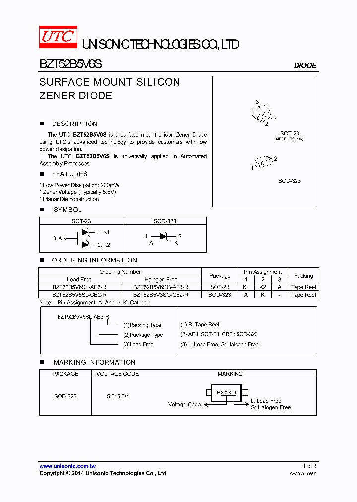 BZT52B5V6SG-AE3-R_8255309.PDF Datasheet