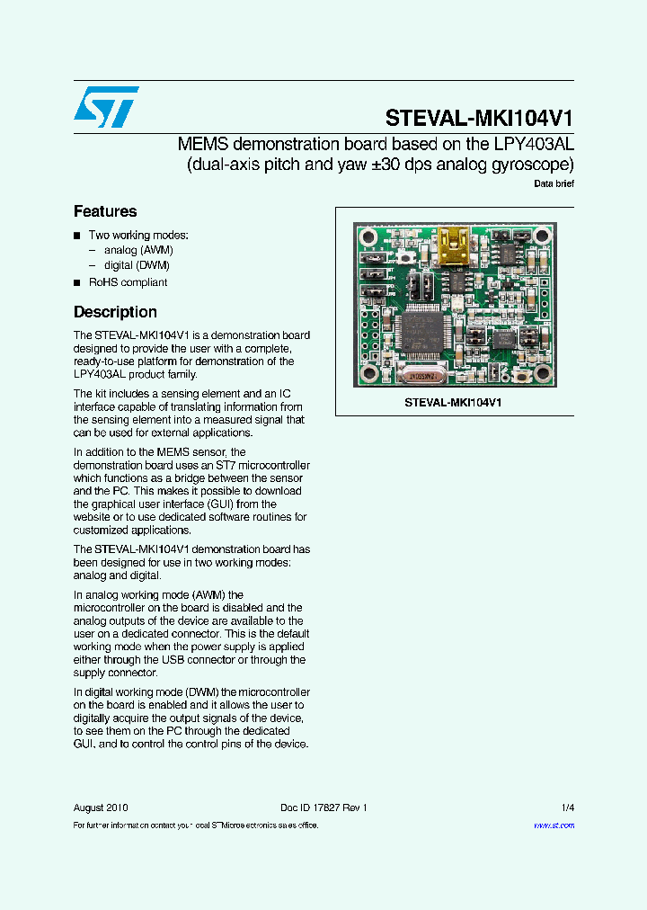 STEVAL-MKI104V1_8255510.PDF Datasheet