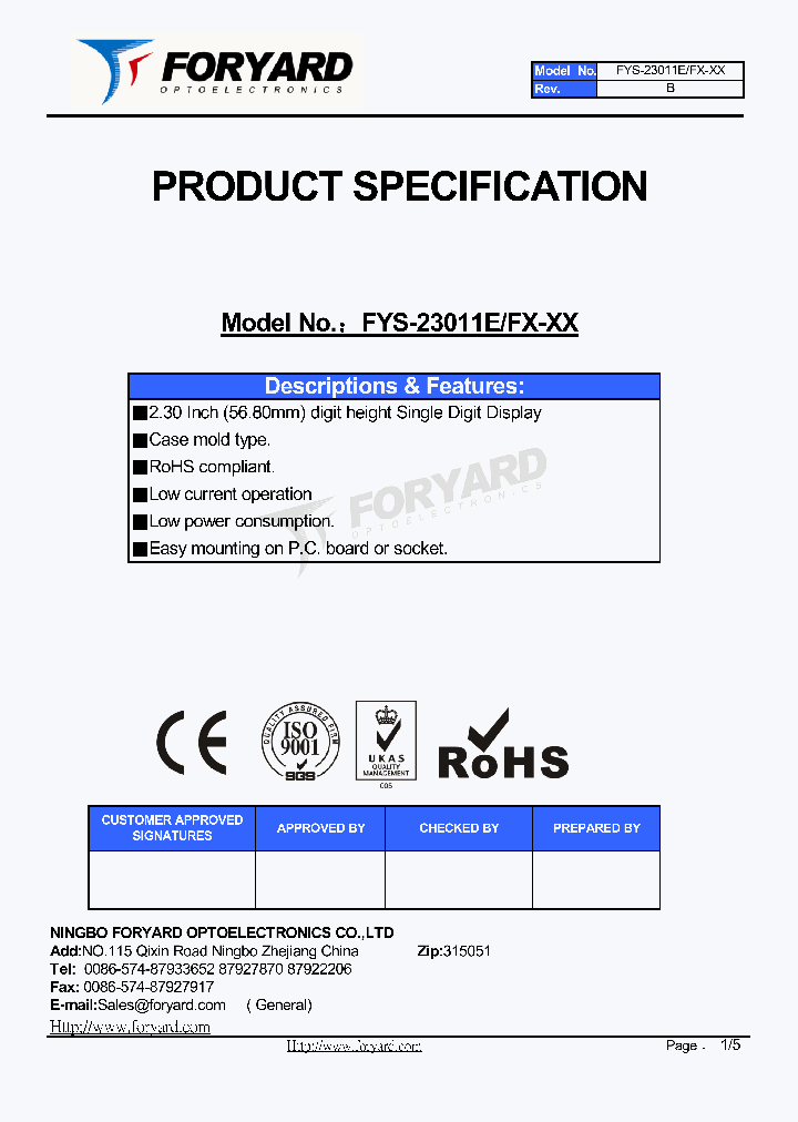 FYS-23011EX-10_8255758.PDF Datasheet