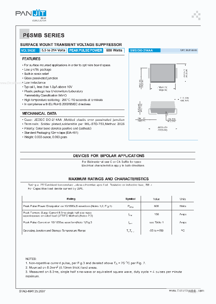 P6SMB1X_7854564.PDF Datasheet