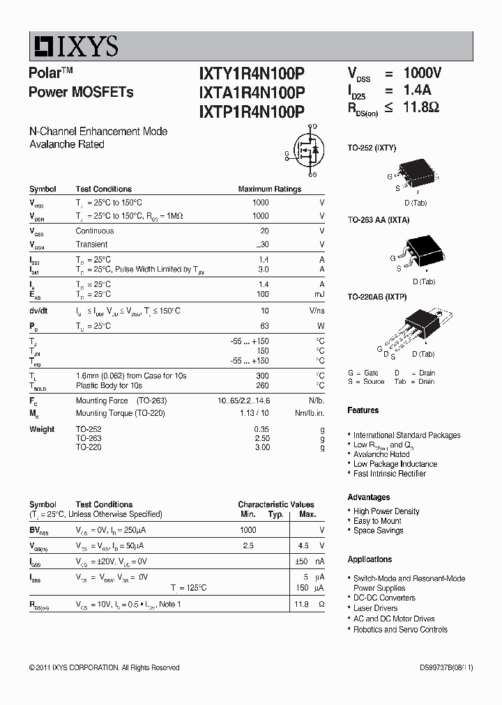 IXTP1R4N100P_7855598.PDF Datasheet