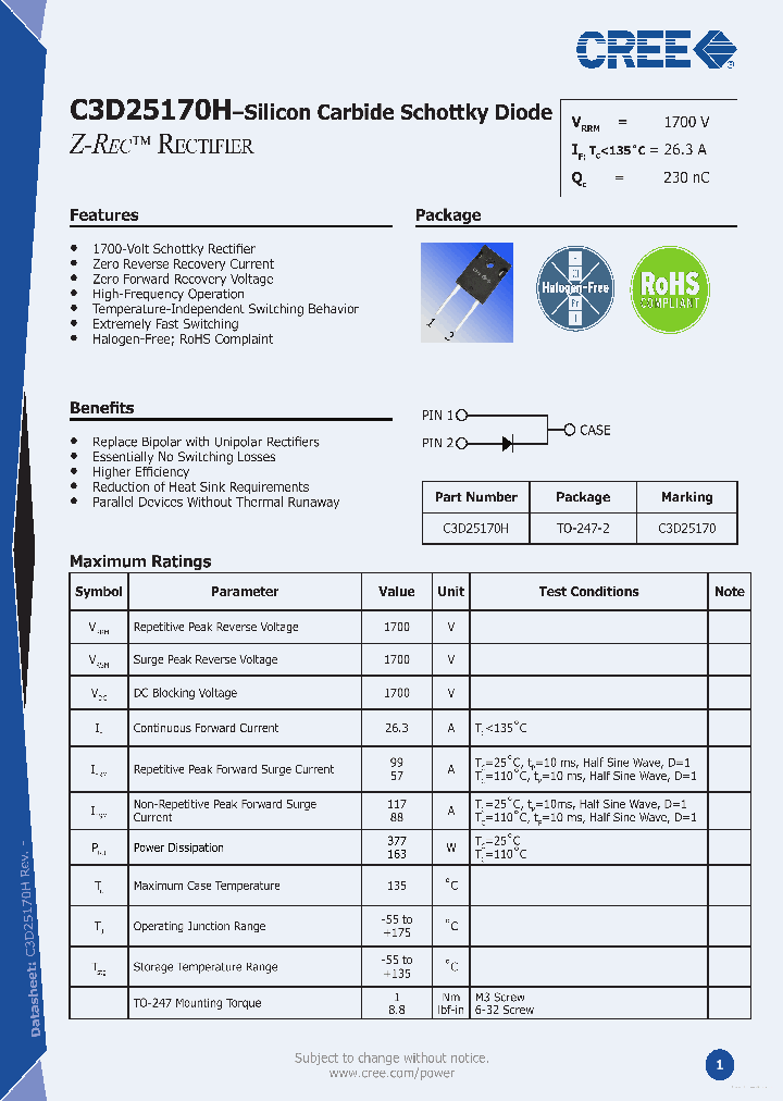 C3D25170H_7879740.PDF Datasheet