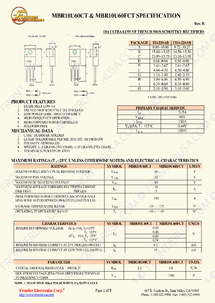 MBR10U60CT_7886585.PDF Datasheet