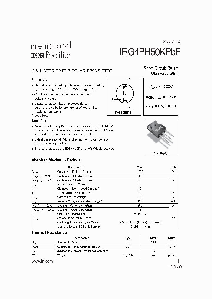 IRG4PH50KPBF-15_8287134.PDF Datasheet