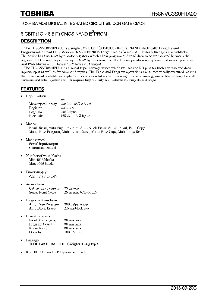 TH58NVG3S0HTA00_8288272.PDF Datasheet