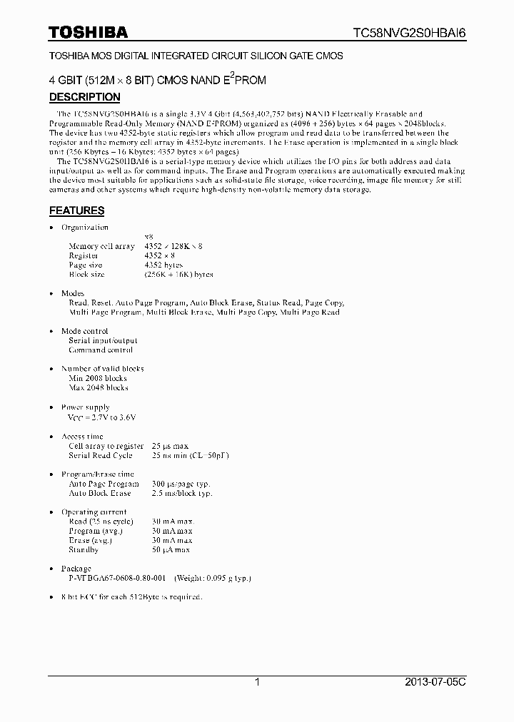 TC58NVG2S0HBAI6_8288266.PDF Datasheet