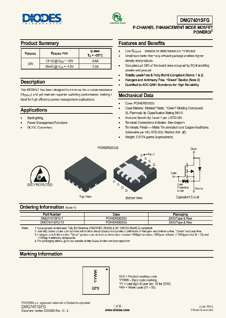 DMG7401SFG_8289710.PDF Datasheet