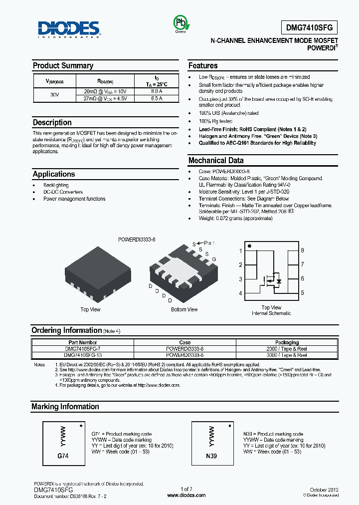 DMG7410SFG_8289716.PDF Datasheet